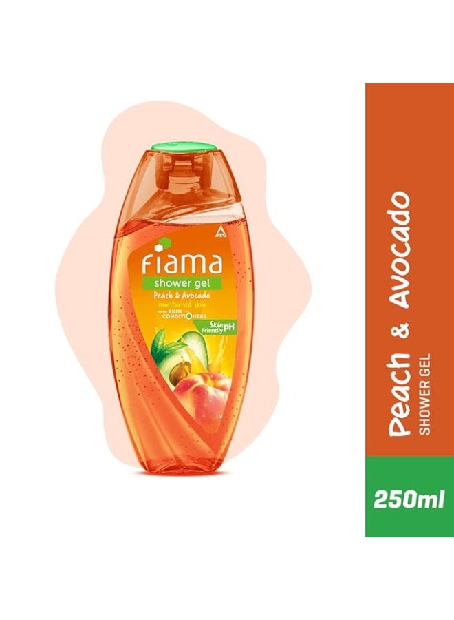 Fiama Shower Gel - Peach & Avocado, for Moisturised skin, with skin conditioners, 250 ml - Image 4